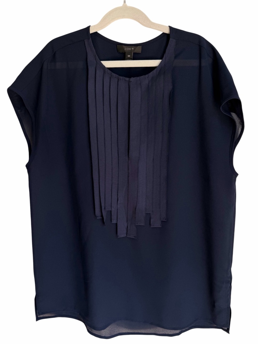 J. Crew Navy Pleated Blouse